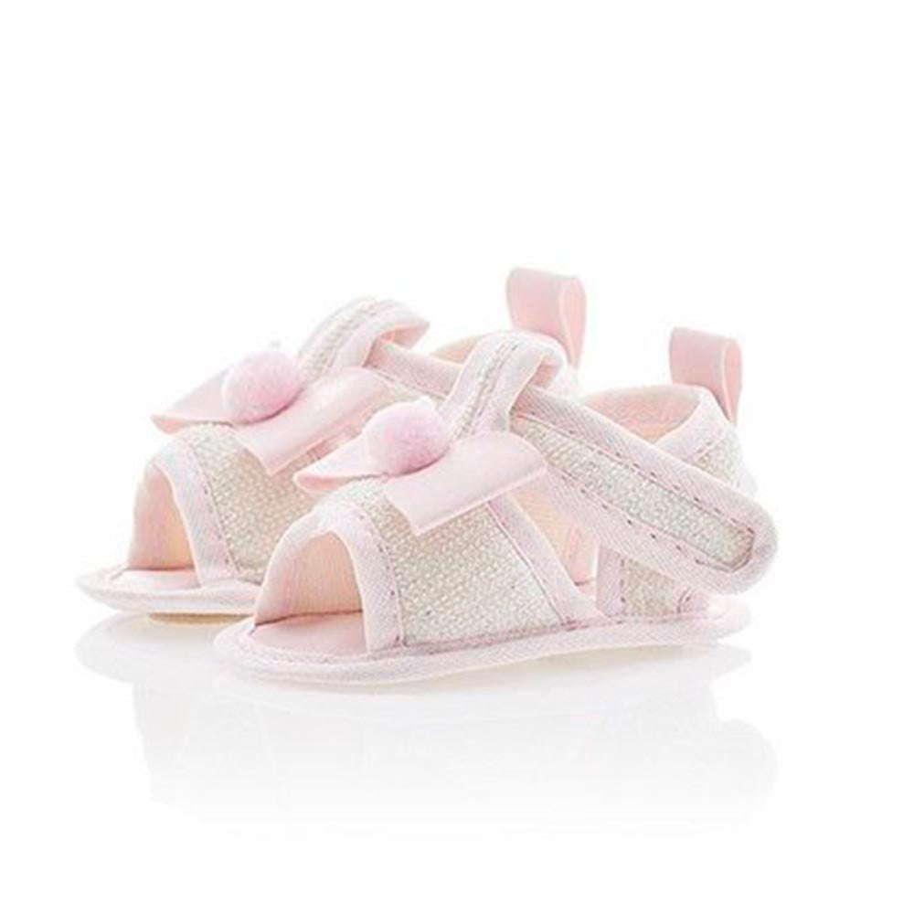 Sandália Menina Com Velcro e Laço Pompom - Baby Gut