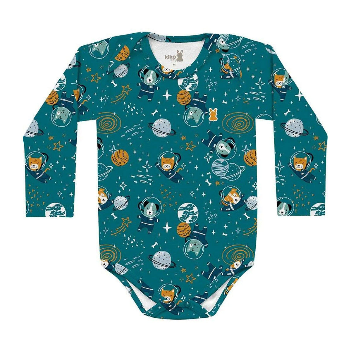 Body Manga Longa Bebê Menino Cão Espacial - Kiko Baby
