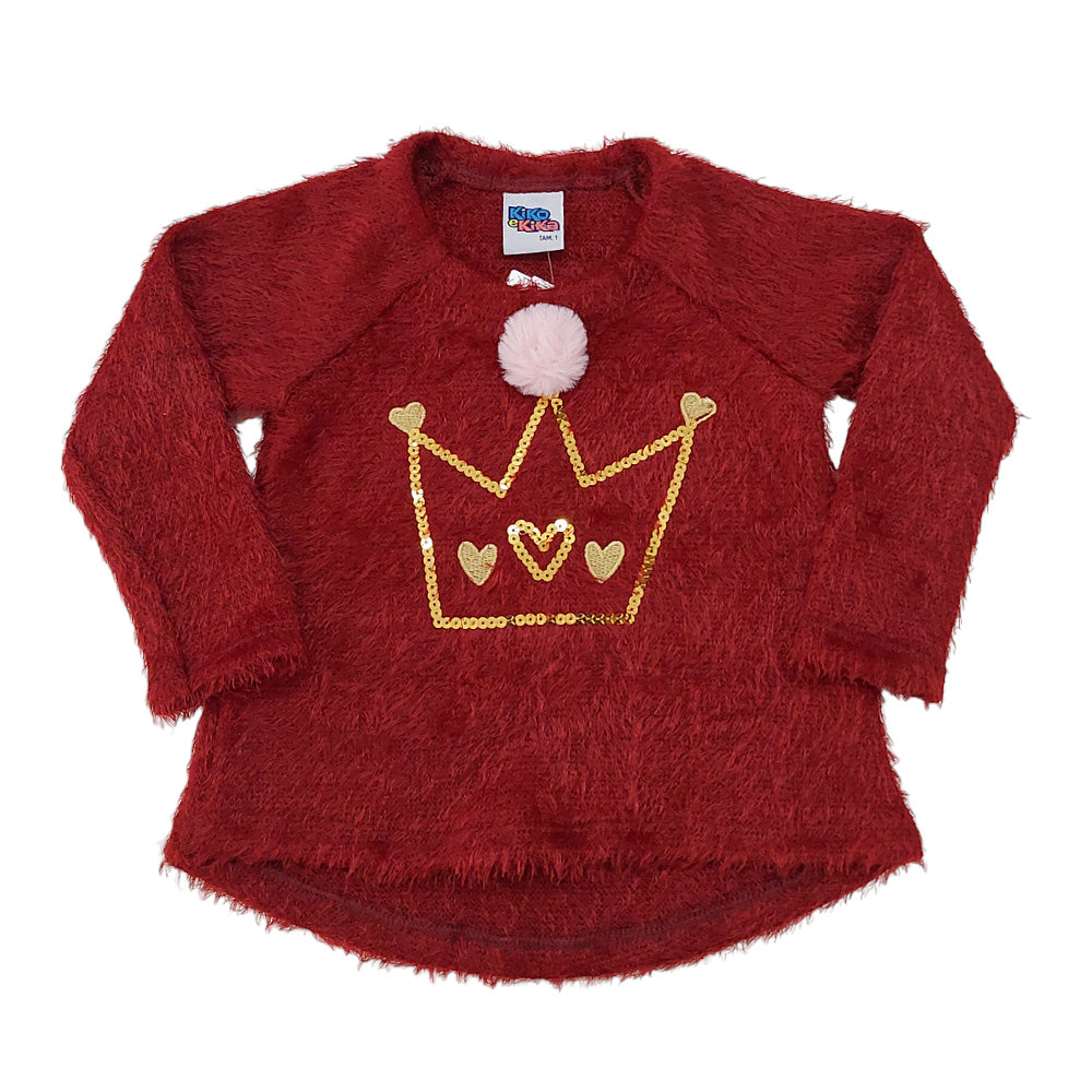 Blusa em Malha Tricot Fofy Bordô - Kiko e Kika