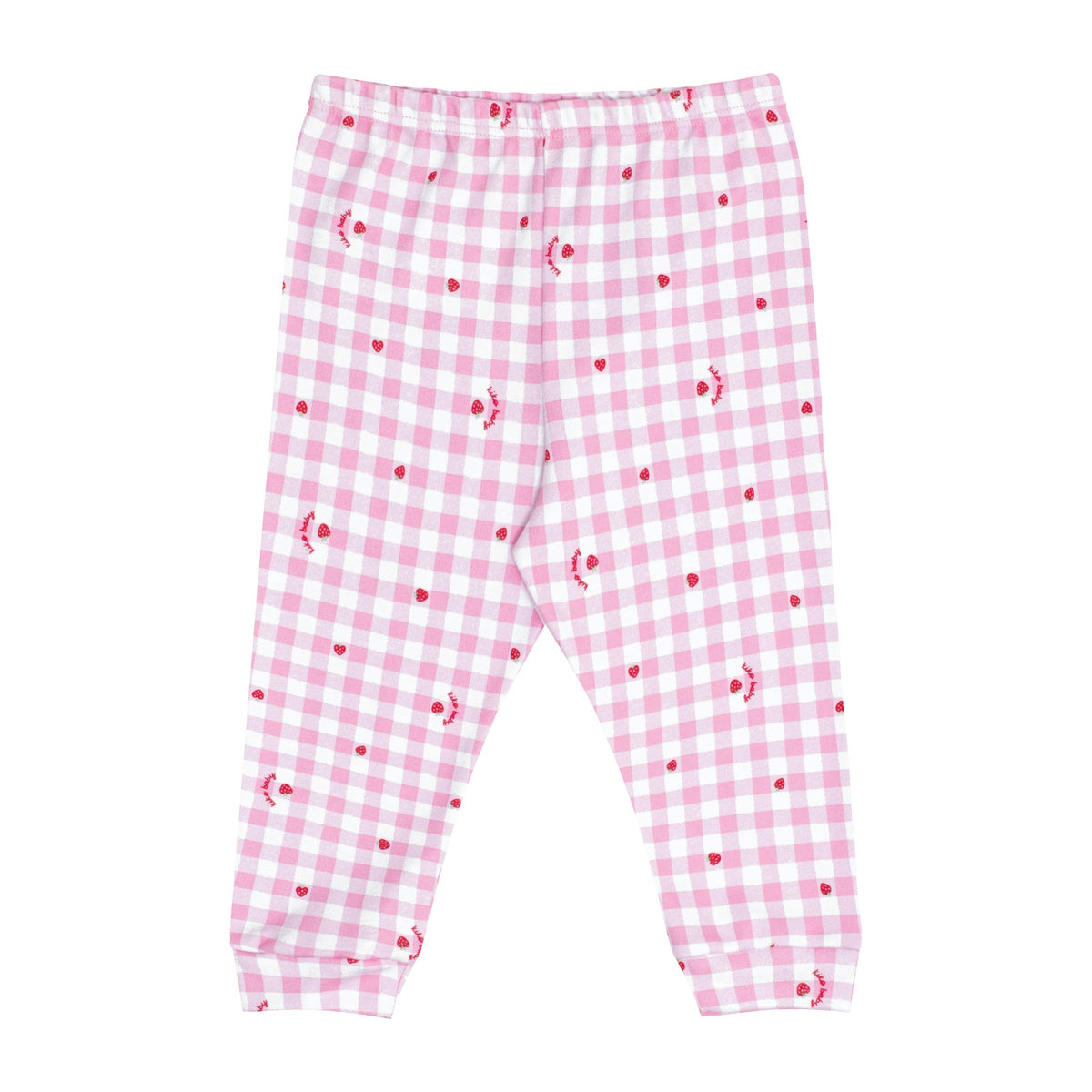 Calça Bebê Menina Suedine Morangos Xadrez - Kiko Baby
