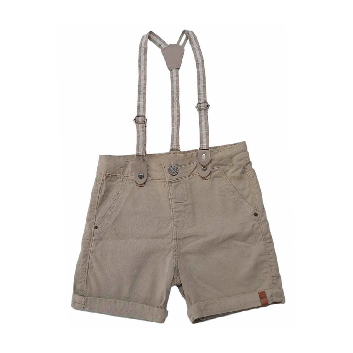 Bermuda Sarja Bebê Infantil Com Suspensório - Dmenor