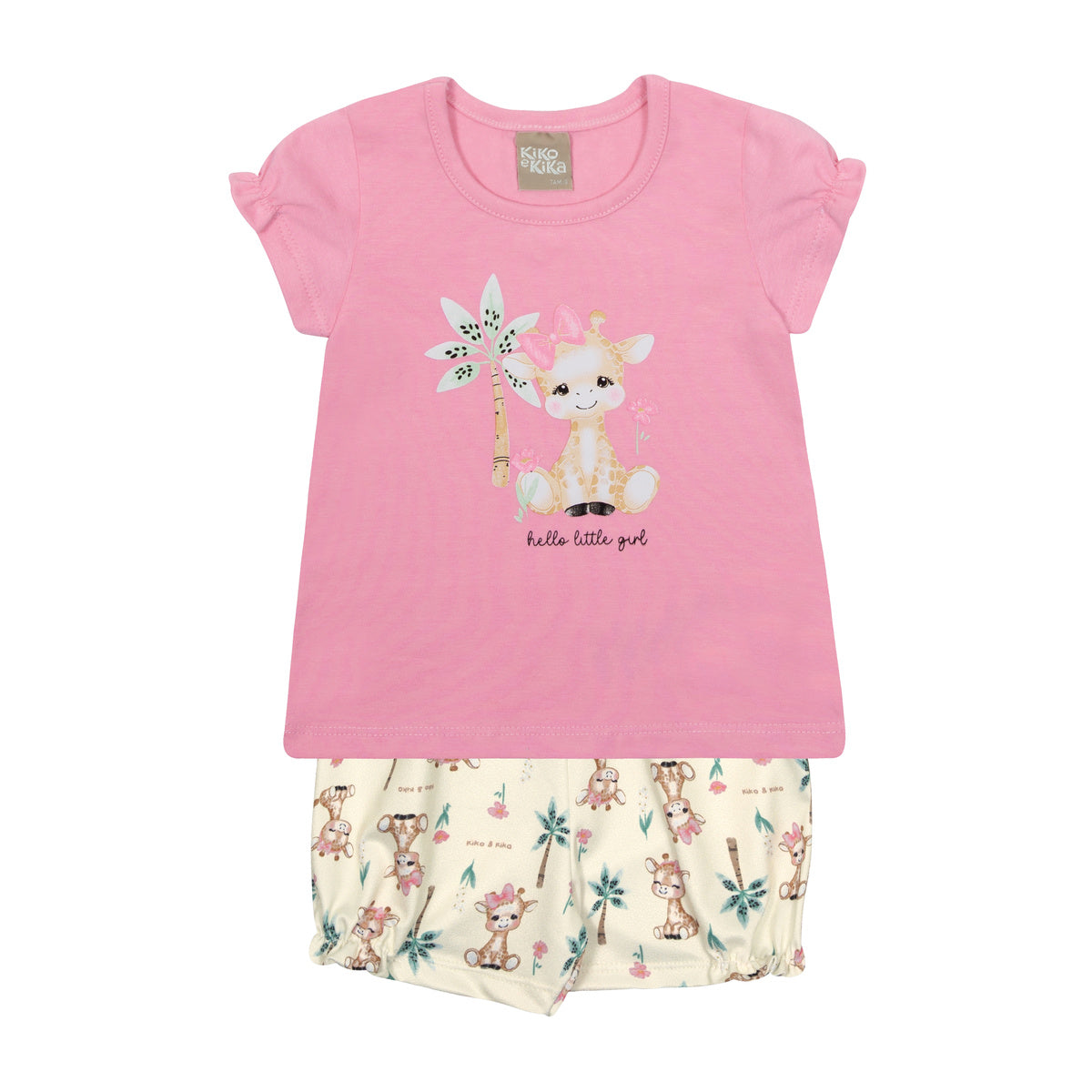 Conjunto Bebê Blusa Cotton e Shorts em Crepe - Kiko e Kika