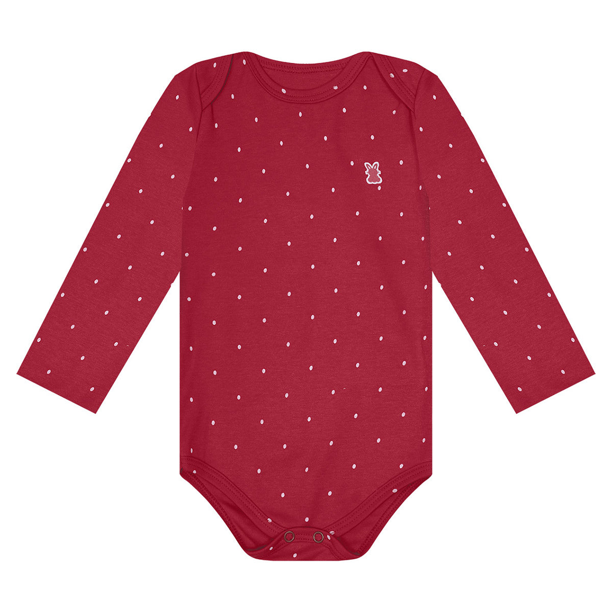 Body Manga Longa Bebê Menina Suedine Poá - Kiko Baby