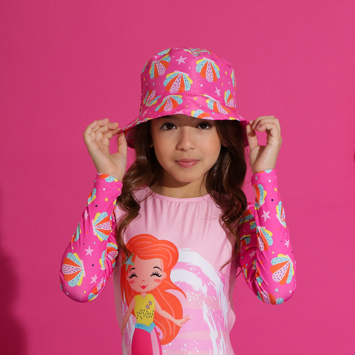 Chapéu Menina Proteção UV 50+ Conchas - Everly
