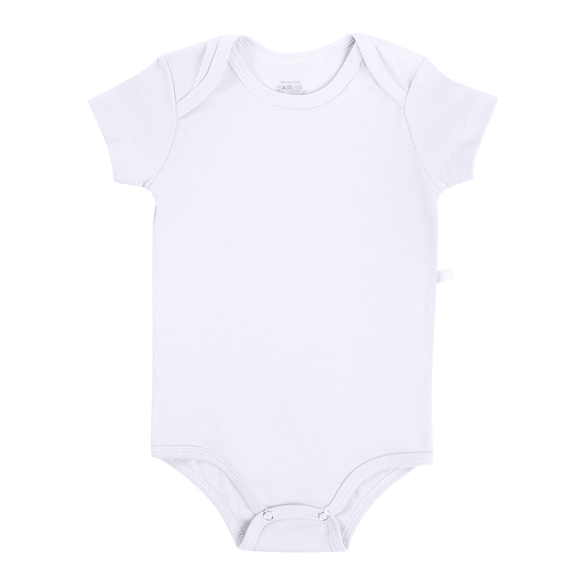 Body Manga Curta Bebê Unissex Liso em Ribana - Have Fun