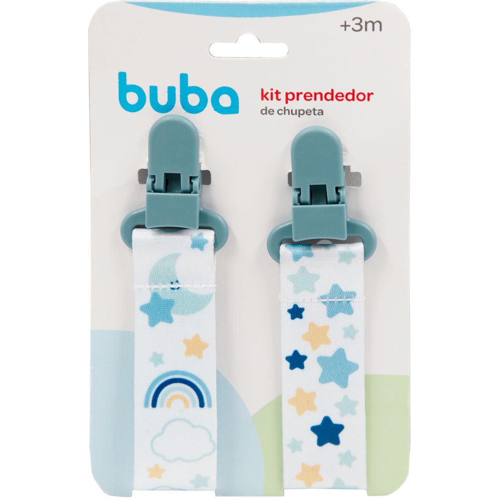 Prendedor de Chupeta Estrelas Kit 2 Un - Buba