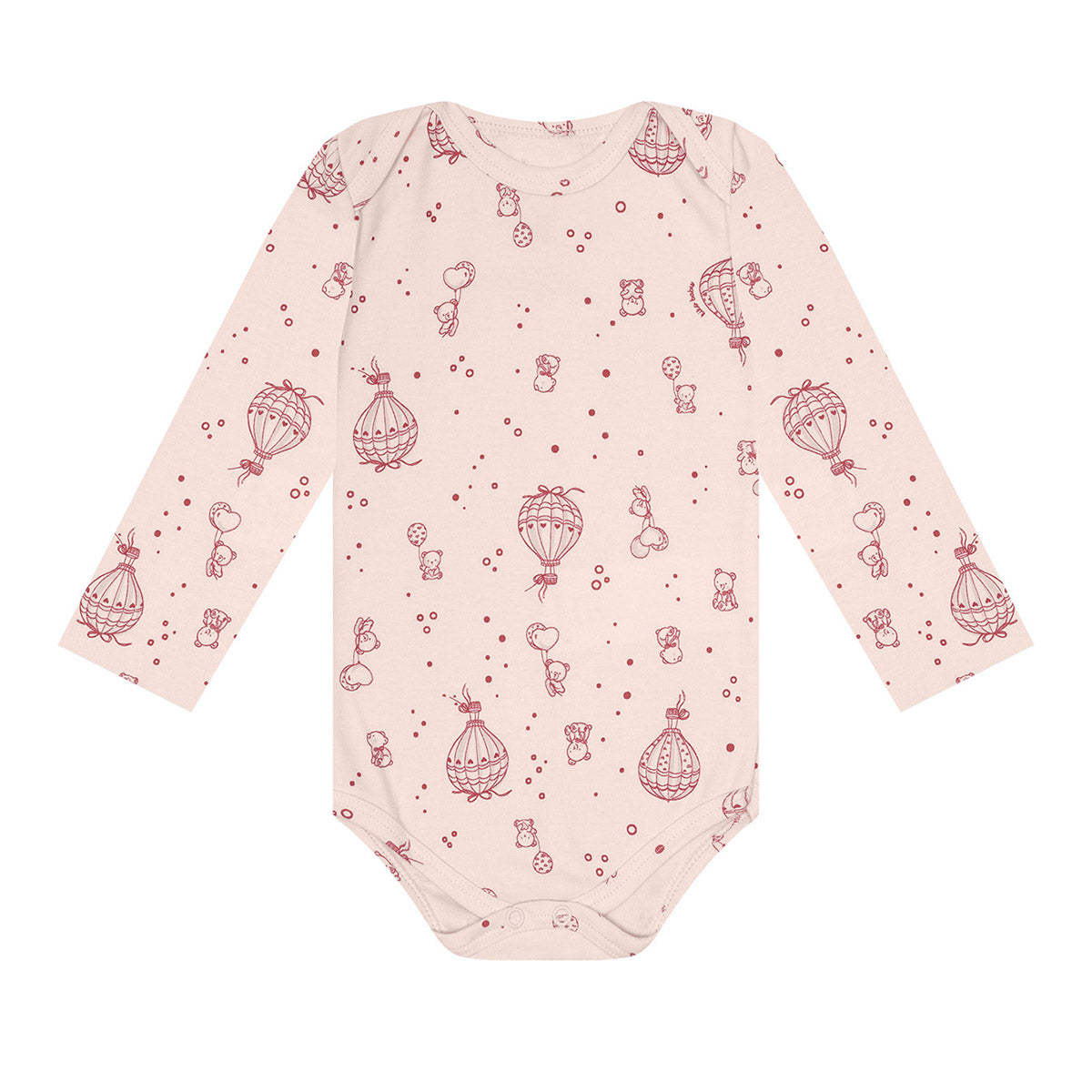 Body Manga Longa Bebê Menina Balões e Ursinhos - Kiko Baby