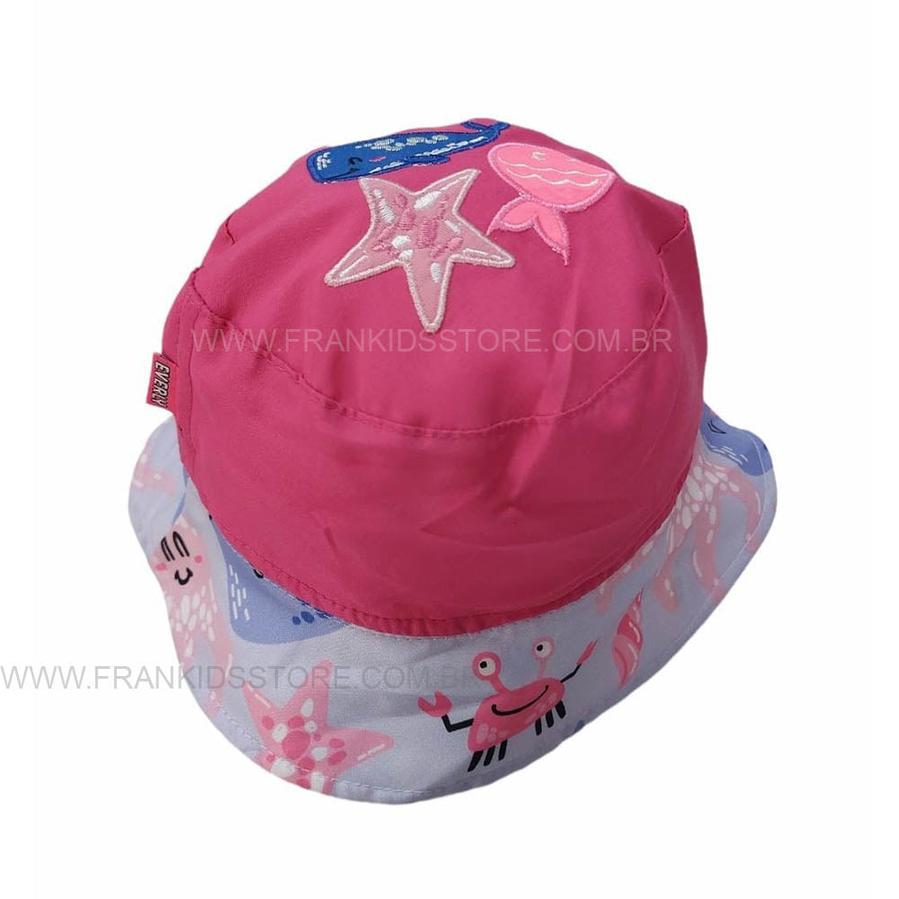 Chapéu Menina Com Proteção UV 50+ Lilás Fundo do Mar - Everly