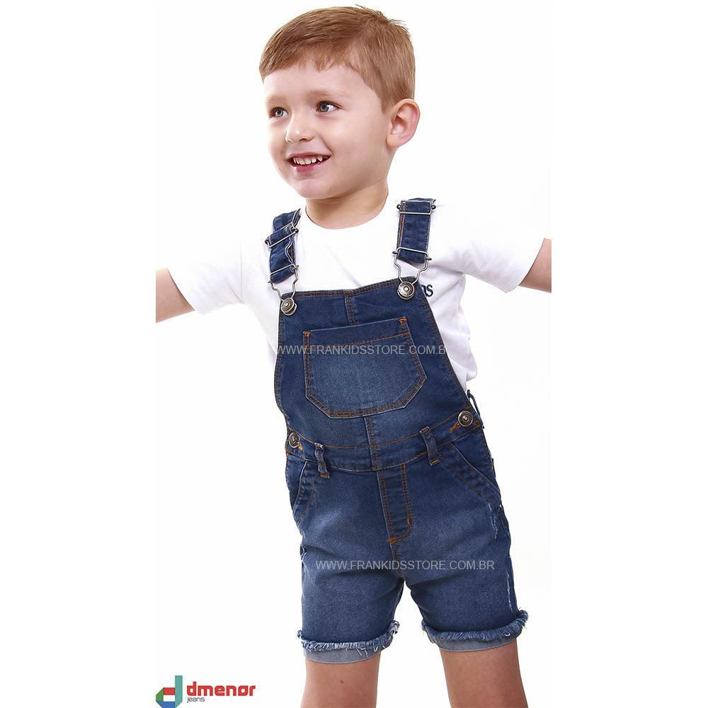 Jardineira Jeans Infantil Menino - Dmenor