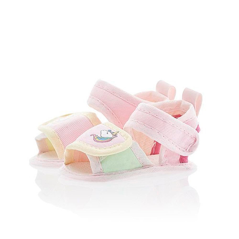 Sandália Tecido Rosa Unicórnio Velcro - Baby Gut