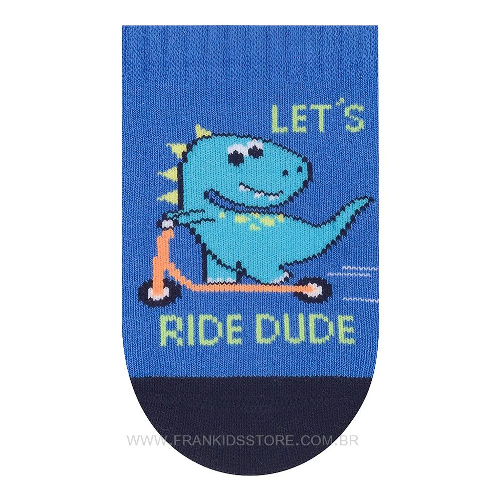 Meia Cano Médio Bebê Menino RN 0-5 Meses Dino - Selene