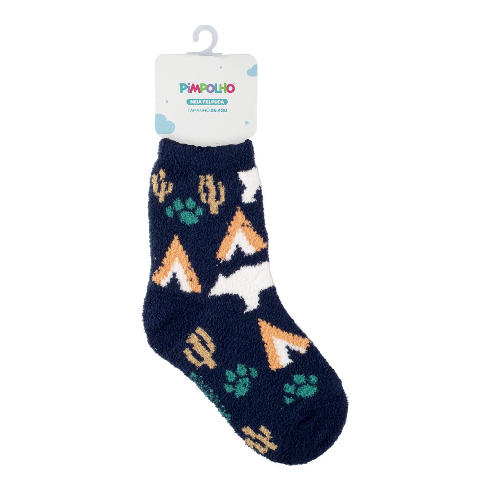 Meia Felpuda Infantil Menino 26-30 Ursos - Pimpolho