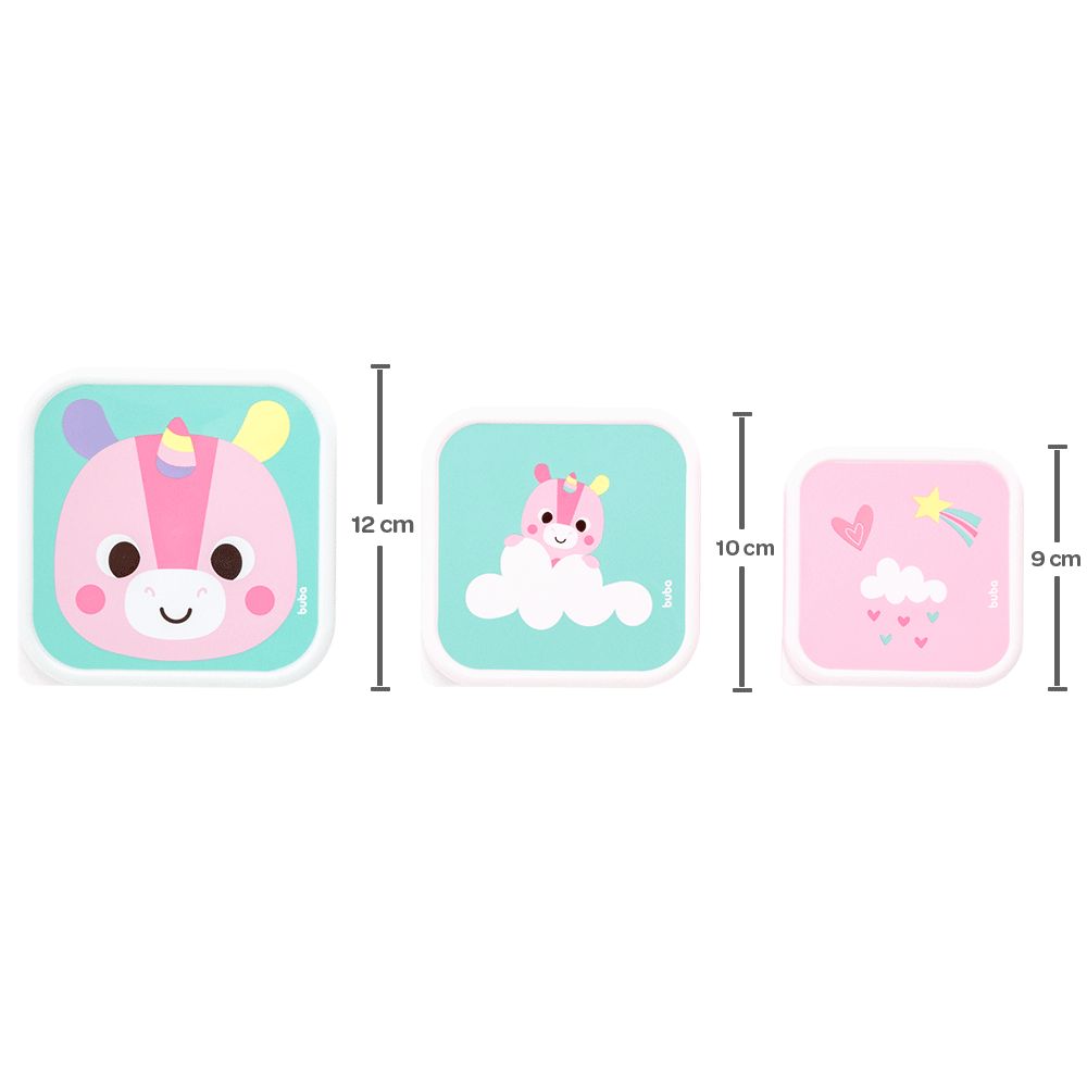 Kit 3 Potinhos Para Bebê Buba Zoo Unicórnio - Buba