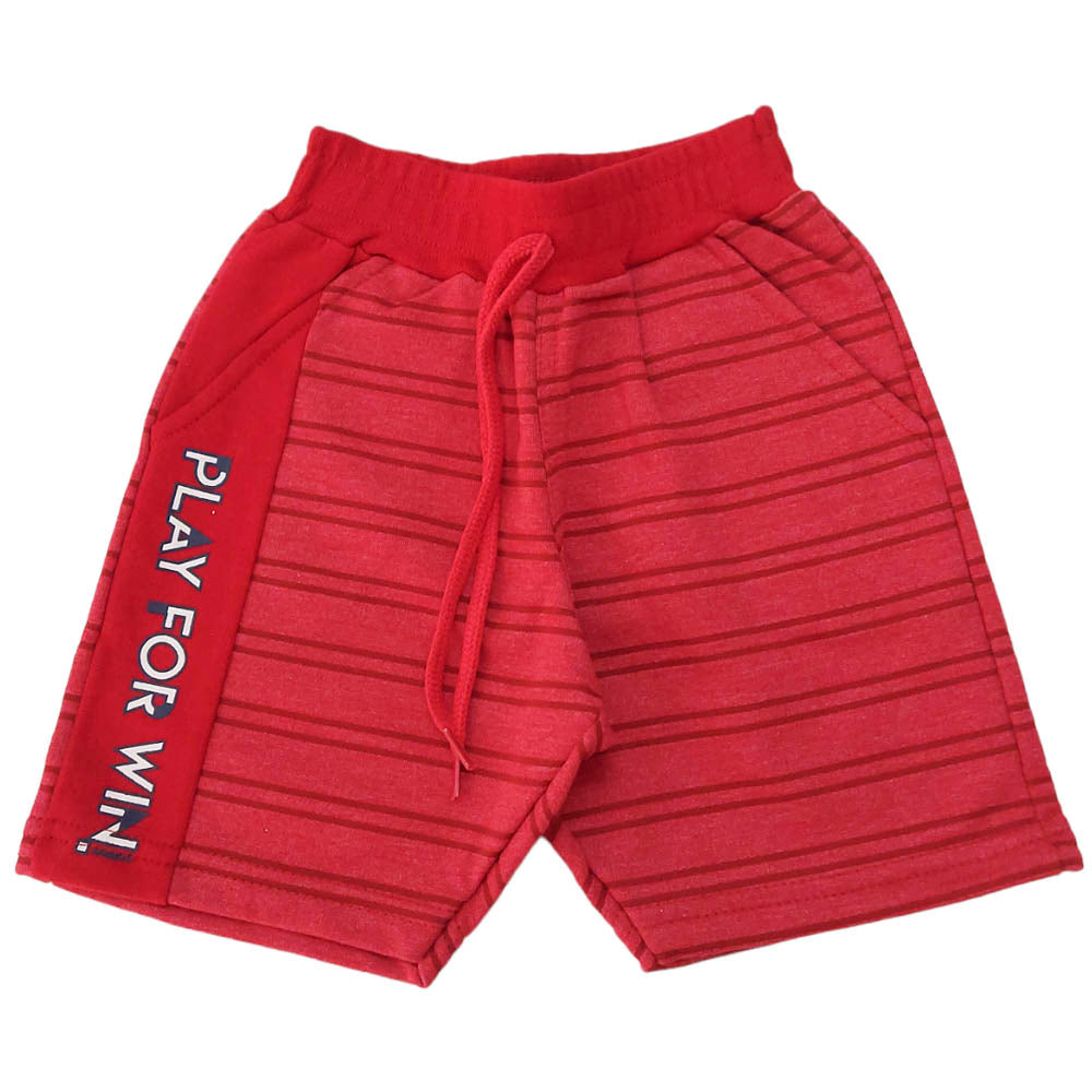 Bermuda Infantil Moletinho Listrado Vermelho - Angerô
