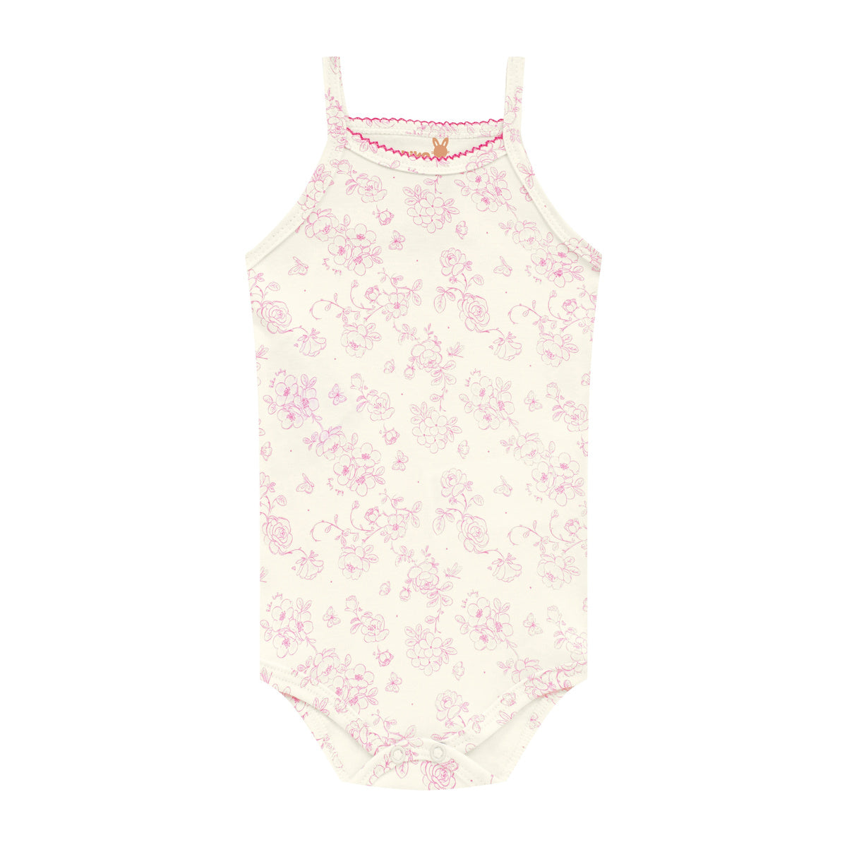 Body Alcinha Regata Bebê Menina Suedine Florido - Kiko Baby