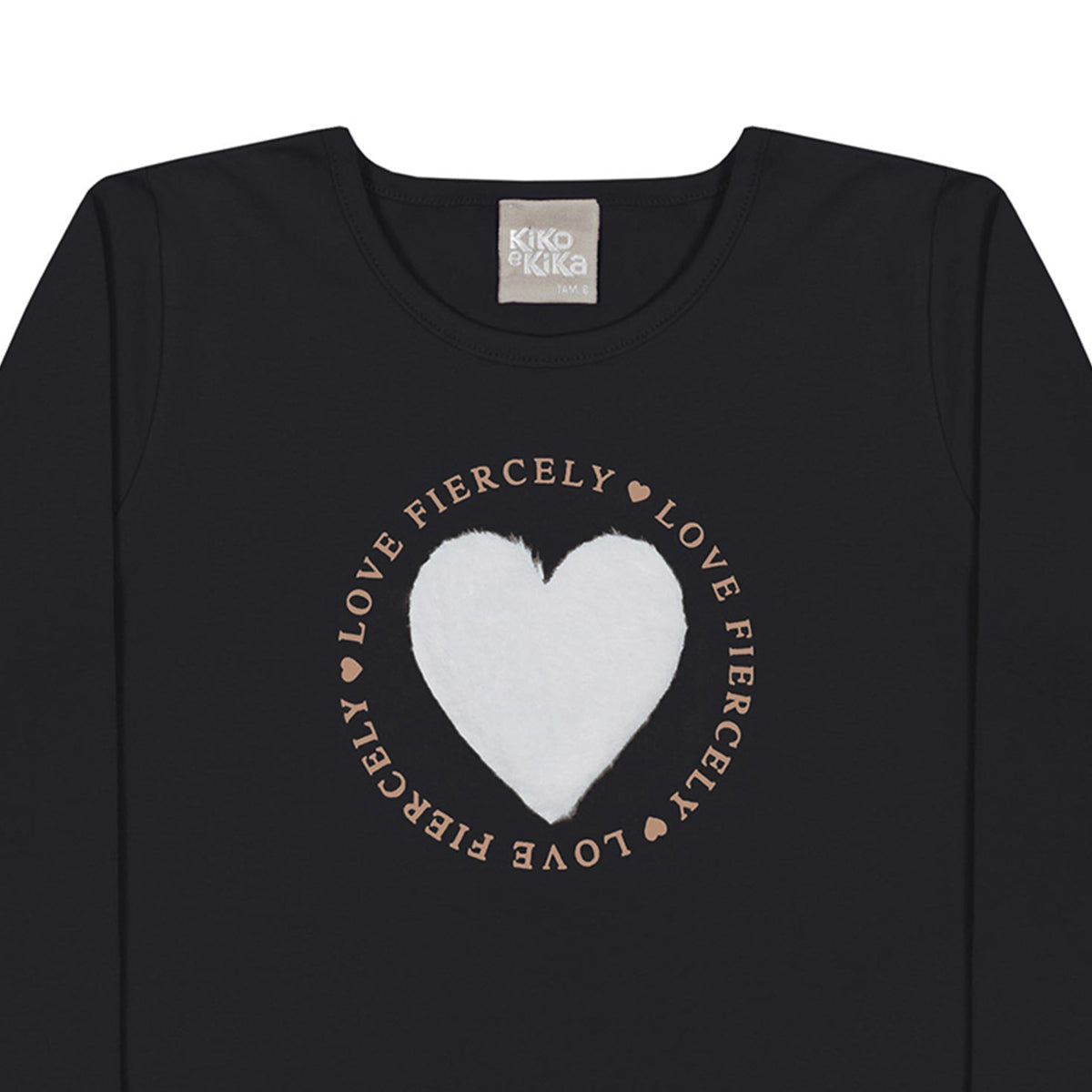 Blusa Infantil Manga Longa Cotton Coração - Kiko e Kika