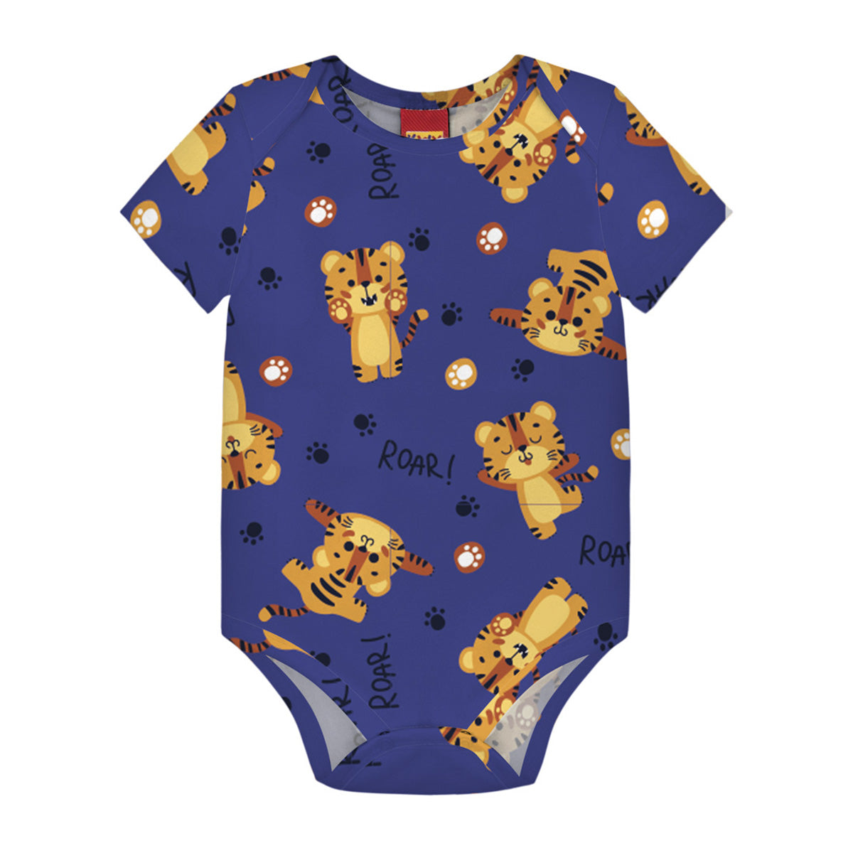 Body Manga Curta Bebê Menino Tigre - Kyly