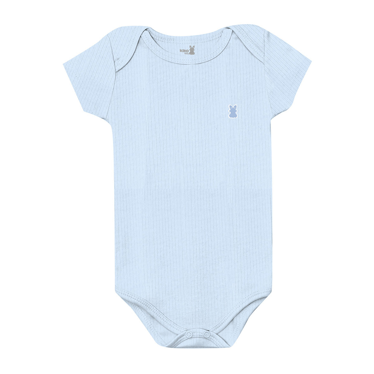 Body Manga Curta Bebê Unissex Suedine Canelado - Kiko Baby