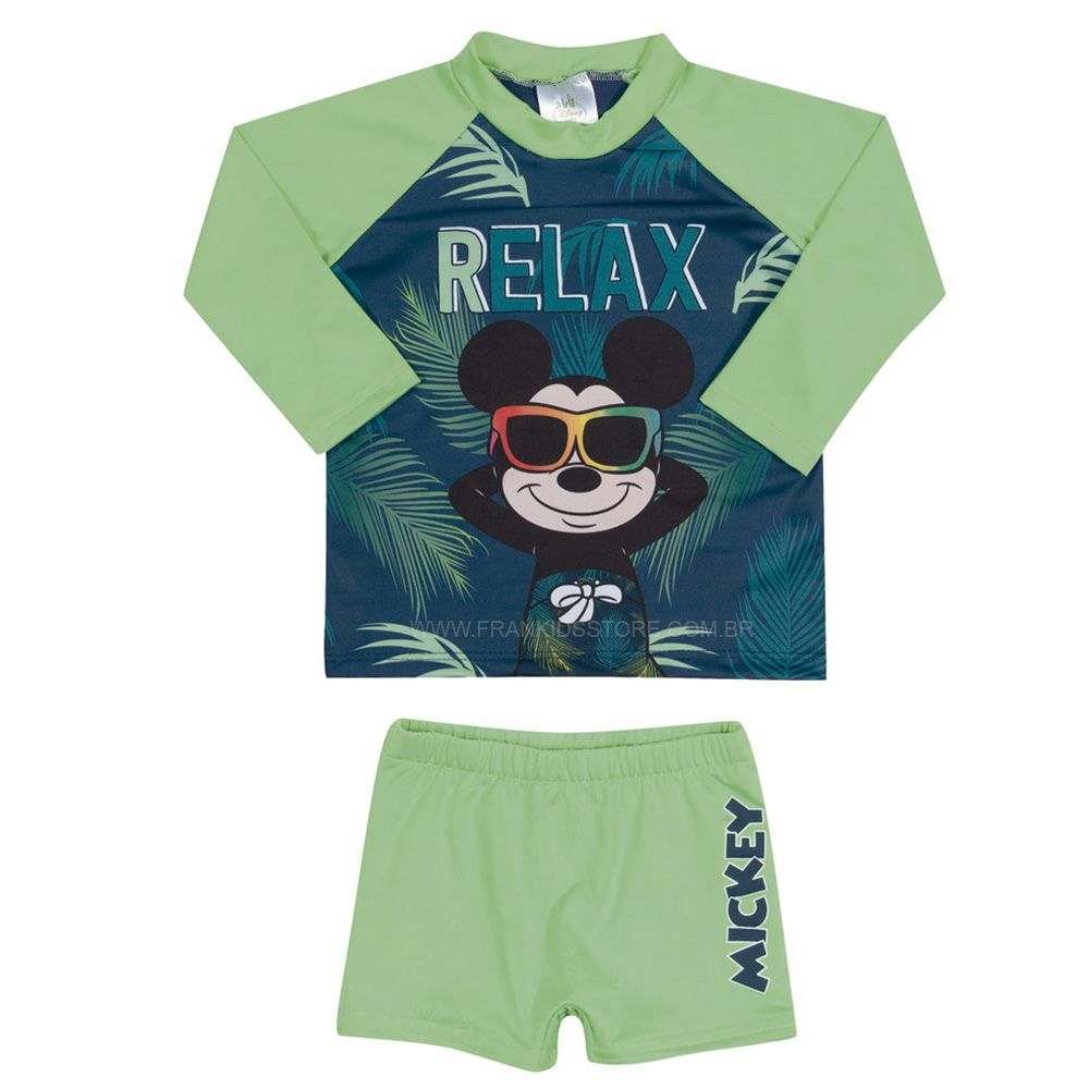 Conjunto Camiseta e Sunga Proteção UV 50+ Mickey - Marlan
