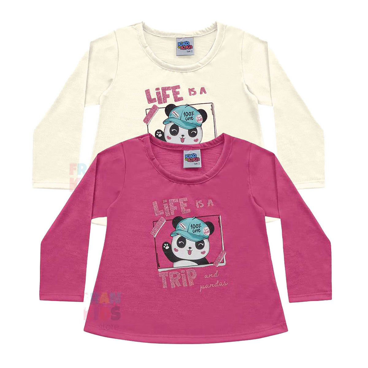 Blusa Infantil Menina Panda 100% Cute - Kiko e Kika