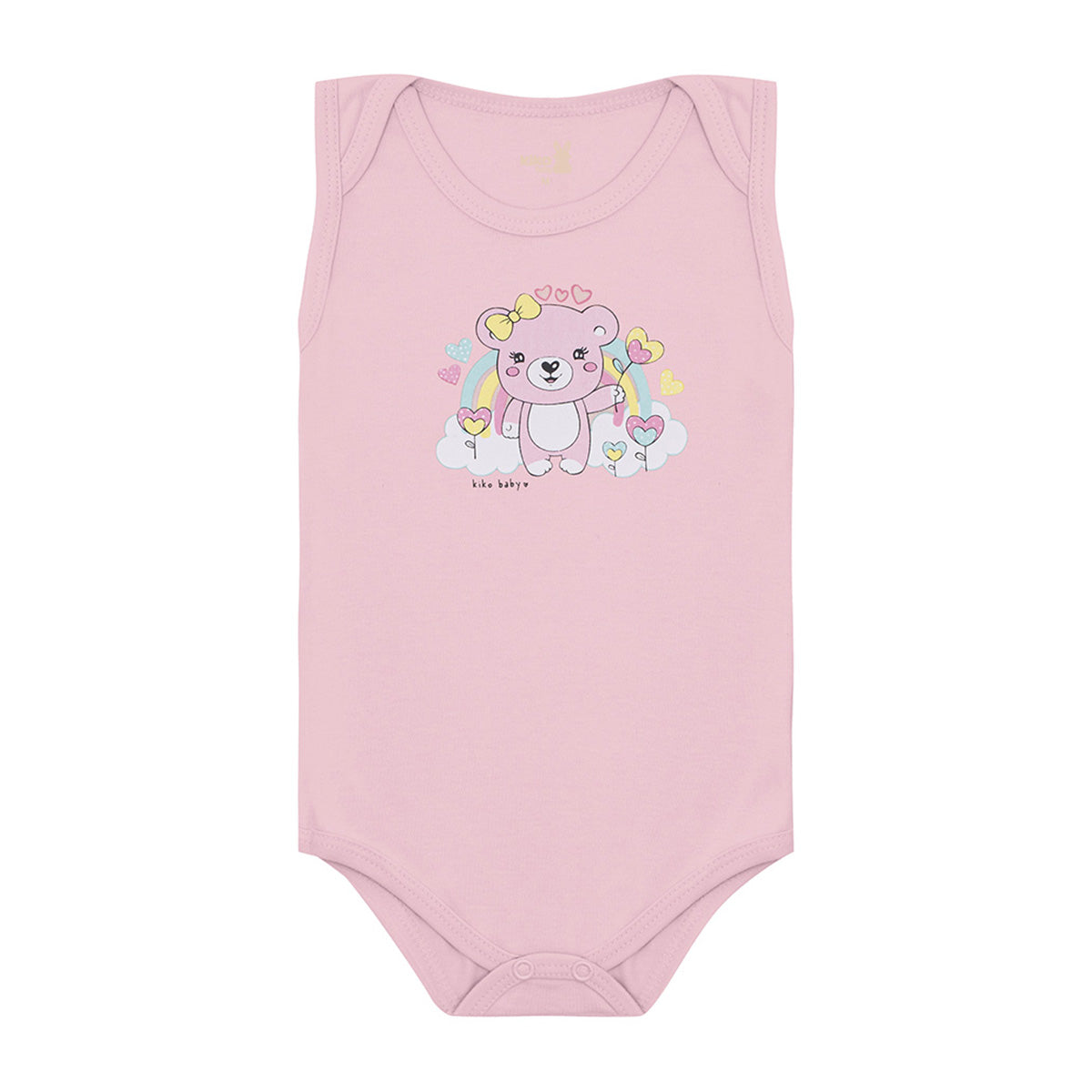 Body Regata Bebê Menina Suedine Ursinhas - Kiko Baby