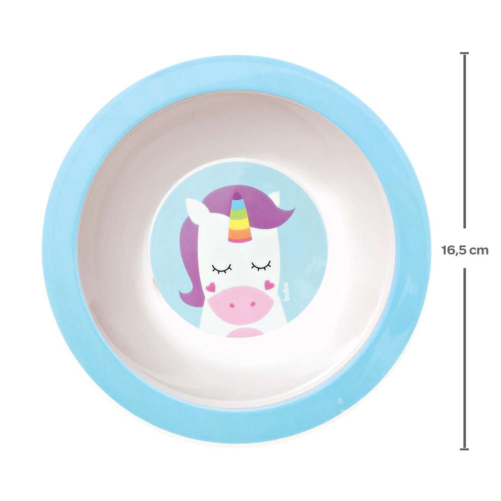 Prato Bebê Infantil Bowl Animal Fun Unicórnio - Buba