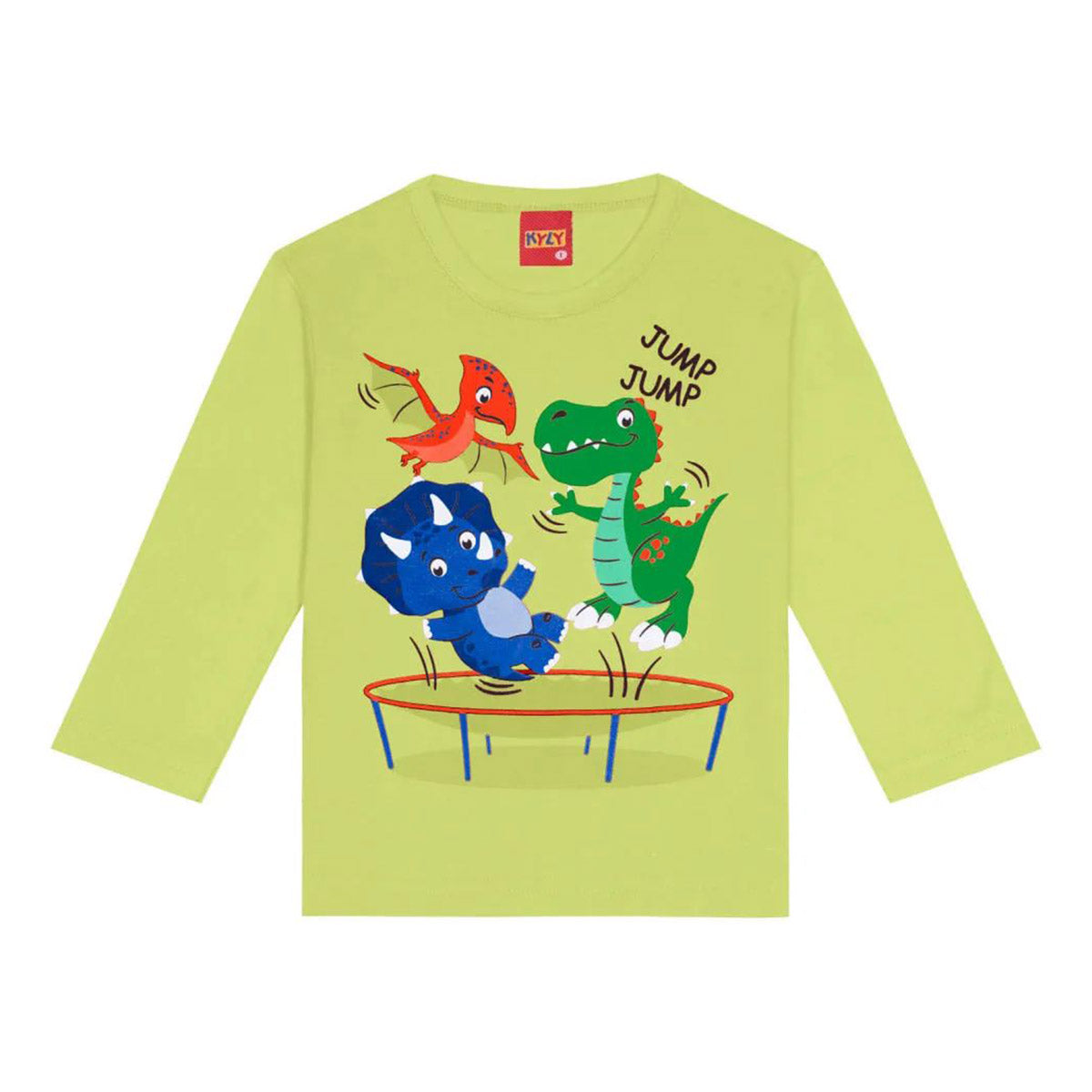 Camiseta Manga Longa Infantil Meia Malha Dinos - Kyly