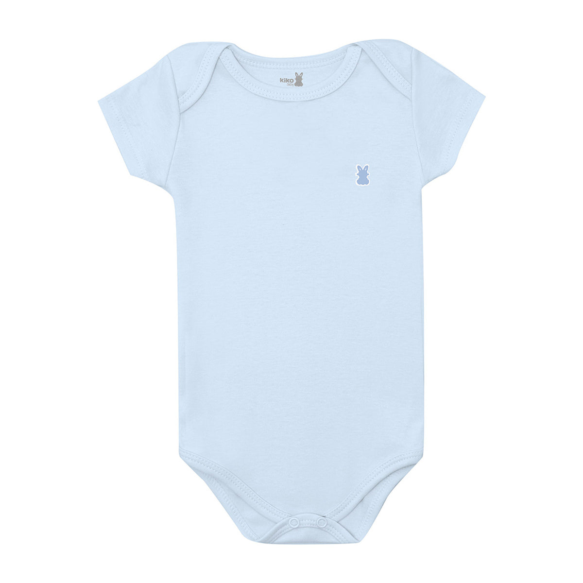Body Manga Curta Bebê Unissex Liso em Suedine - Kiko Baby