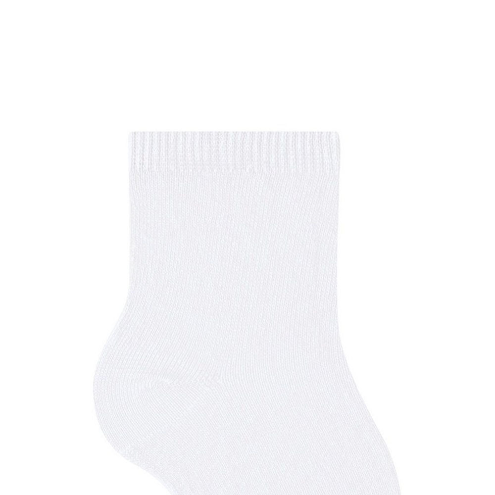 Meia Cano Médio Bebê Unissex Básica Algodão Branca - Selene