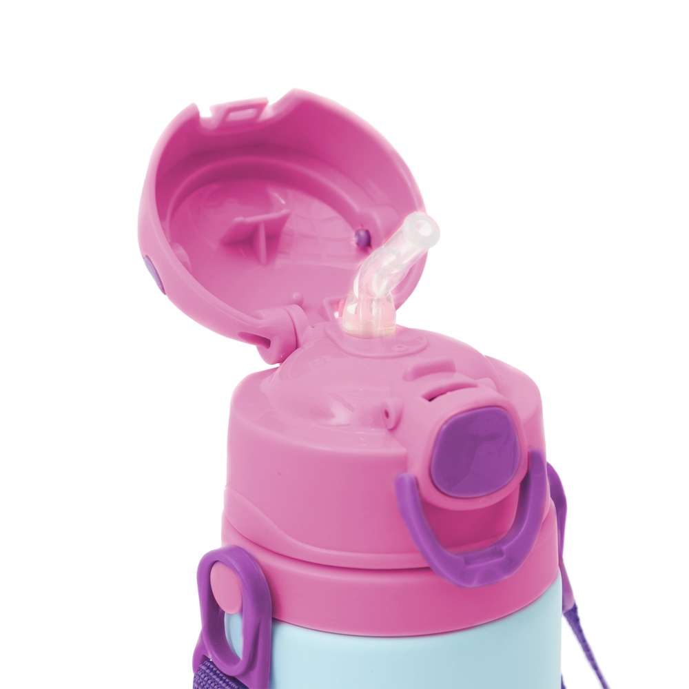 Garrafa de Alumínio Infantil Canudo 400ml Unicórnio - Buba