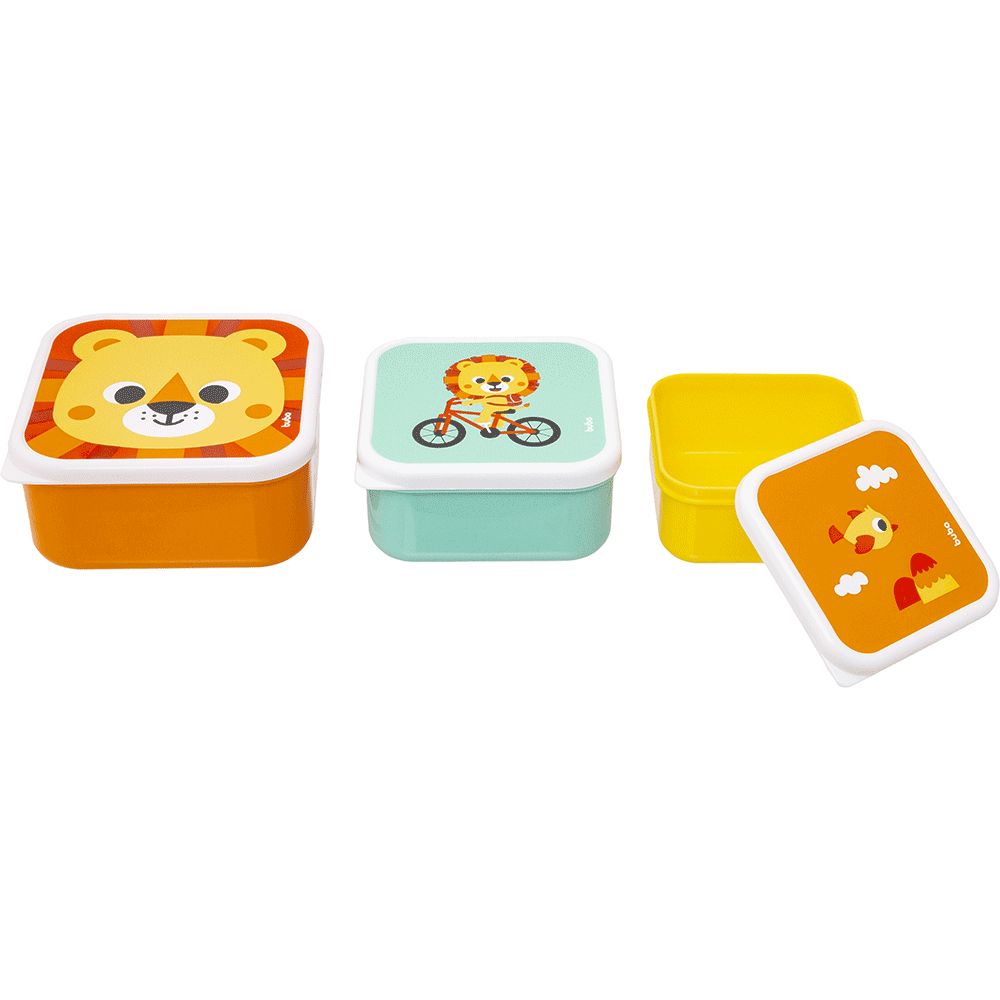 Kit 3 Potinhos Para Bebê Buba Zoo Leão - Buba