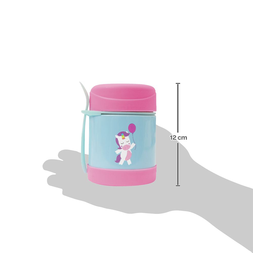 Pote Térmico Infantil Inox Com Garfo Animal Fun Unicórnio - Buba