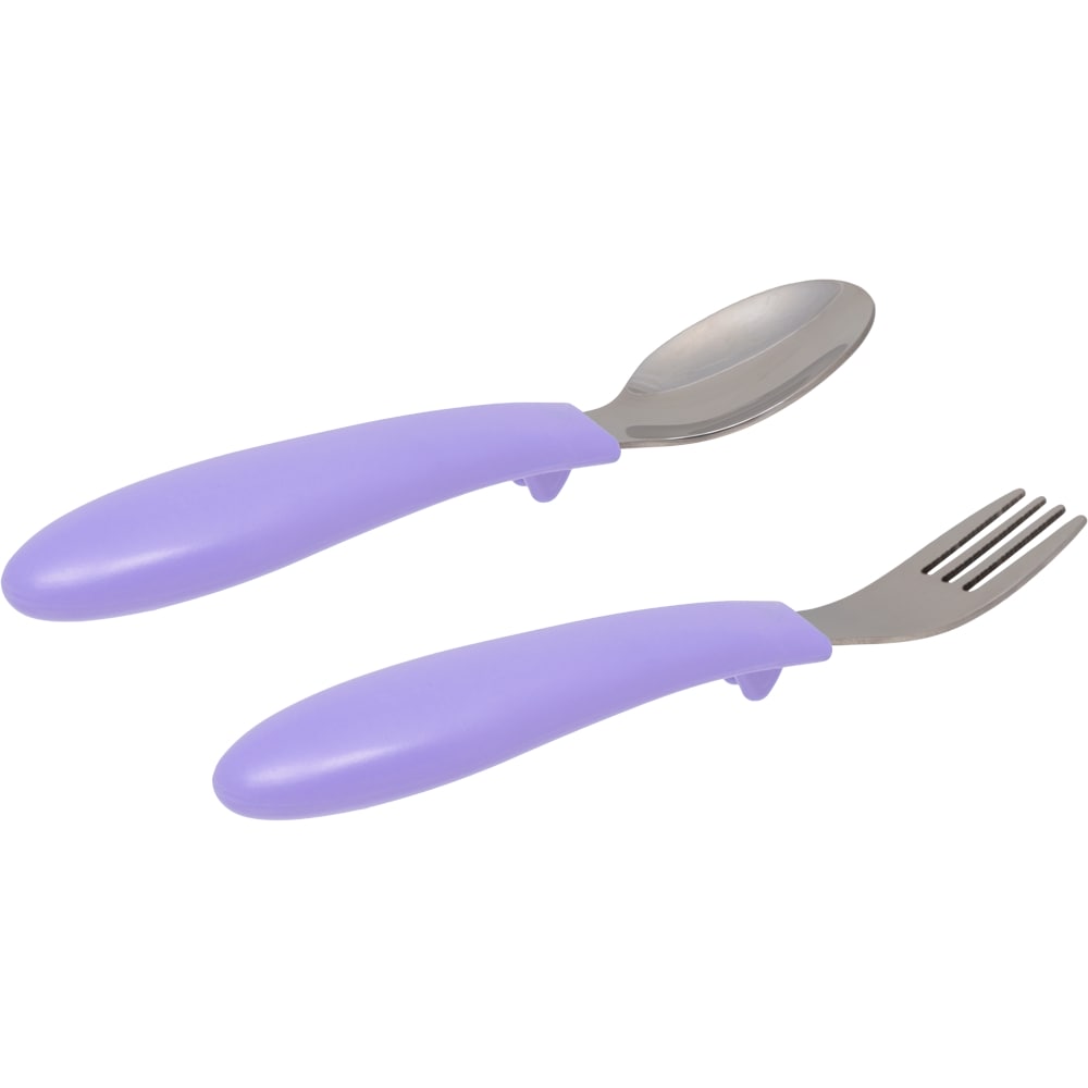 Kit Talher Bebê Colher e Garfo Buba Zoo Roxo - Buba