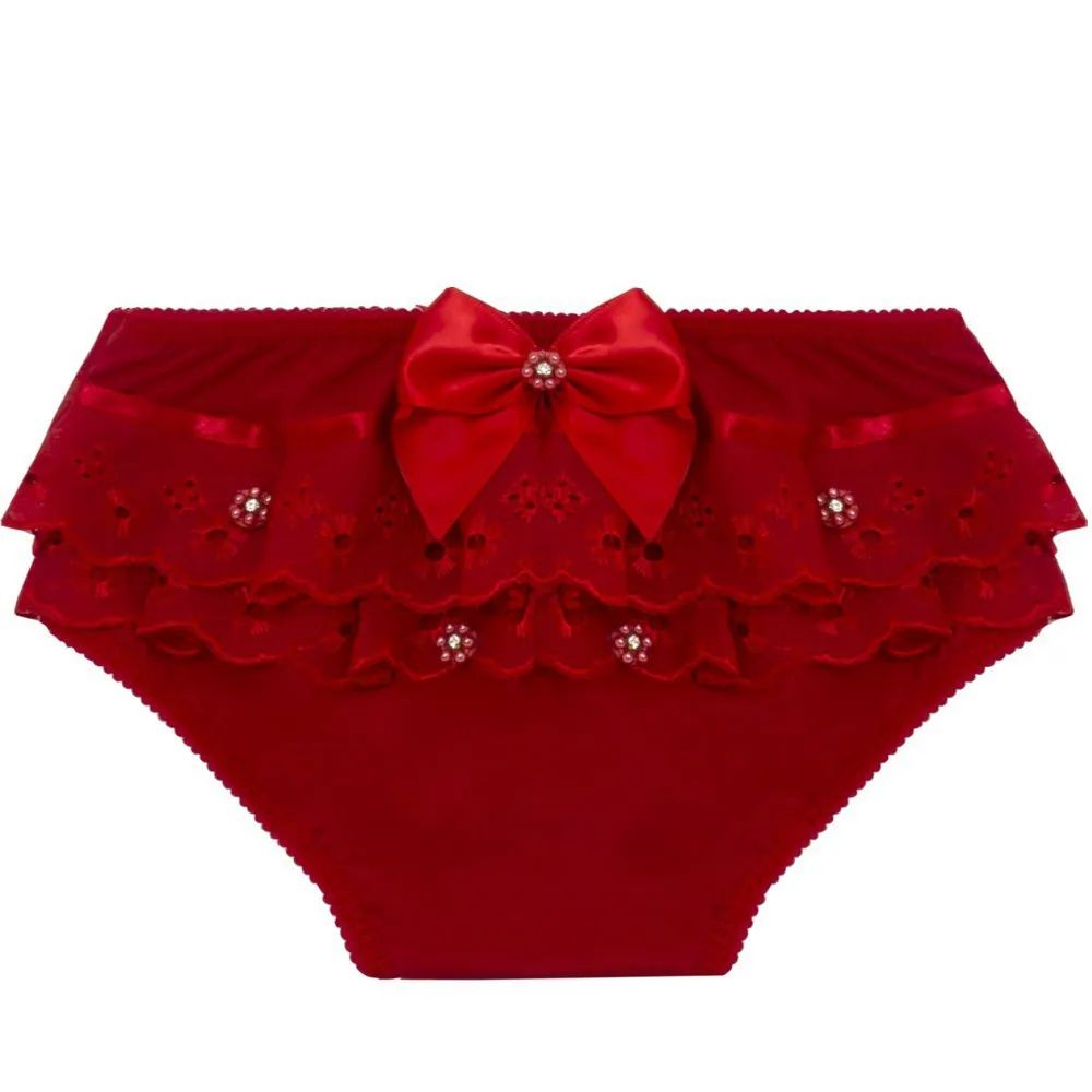 Calcinha Algodão c/ Lese e Laço Bebê - Everly