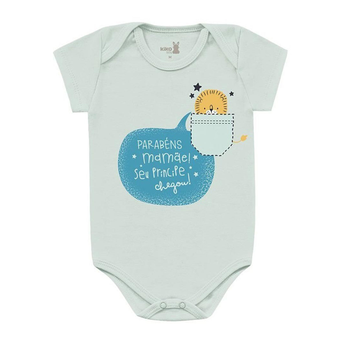 Body Manga Curta Bebê Menino Mamãe Príncipe Chegou - Kiko Baby