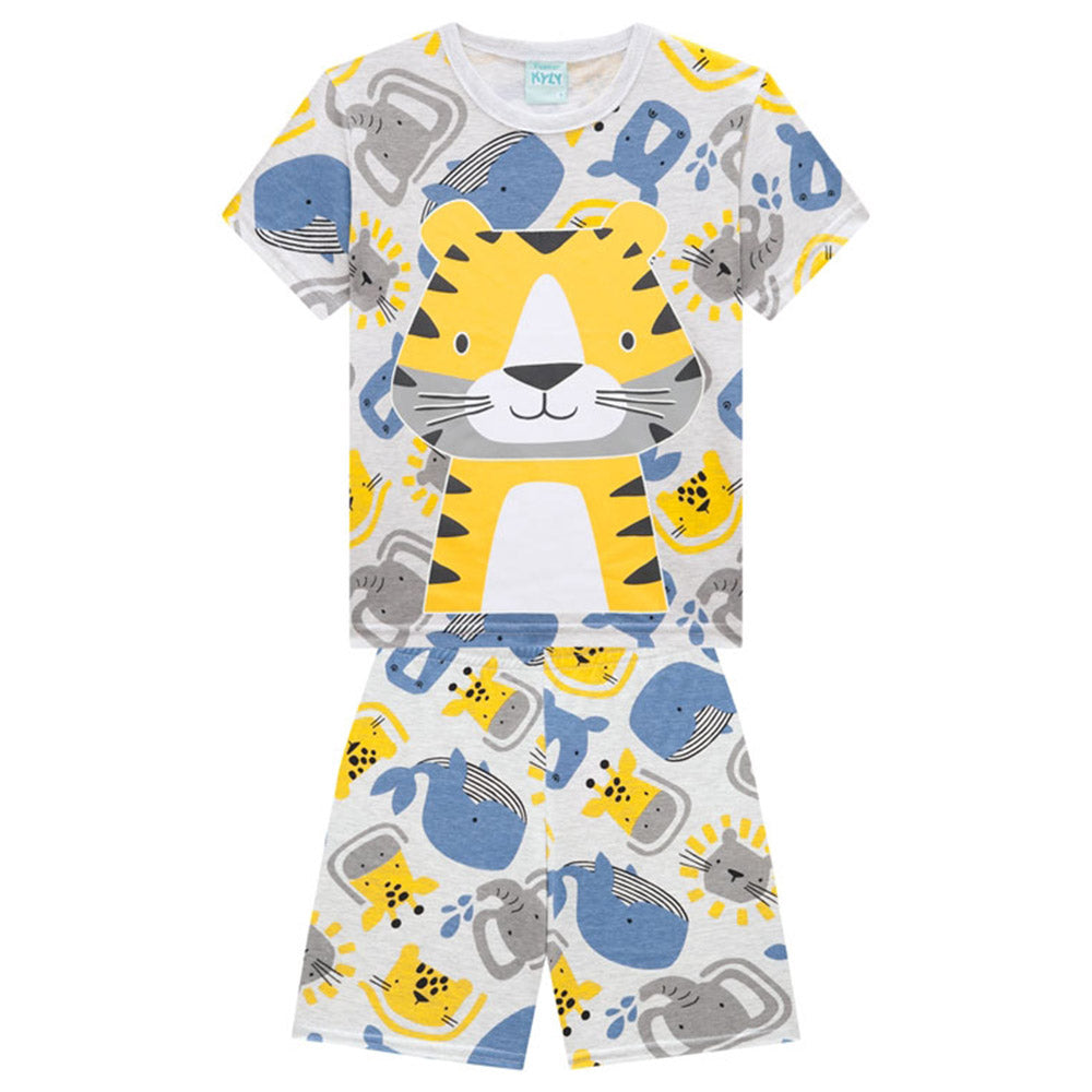 Pijama Infantil Menino Brilha no Escuro Tigre - Kyly