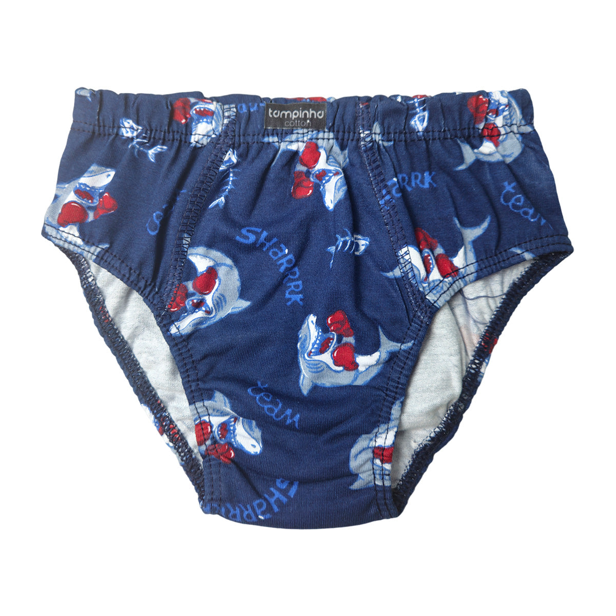 Kit C/3 Cuecas Slip Infantil Estampas Sortidas - Tampinha