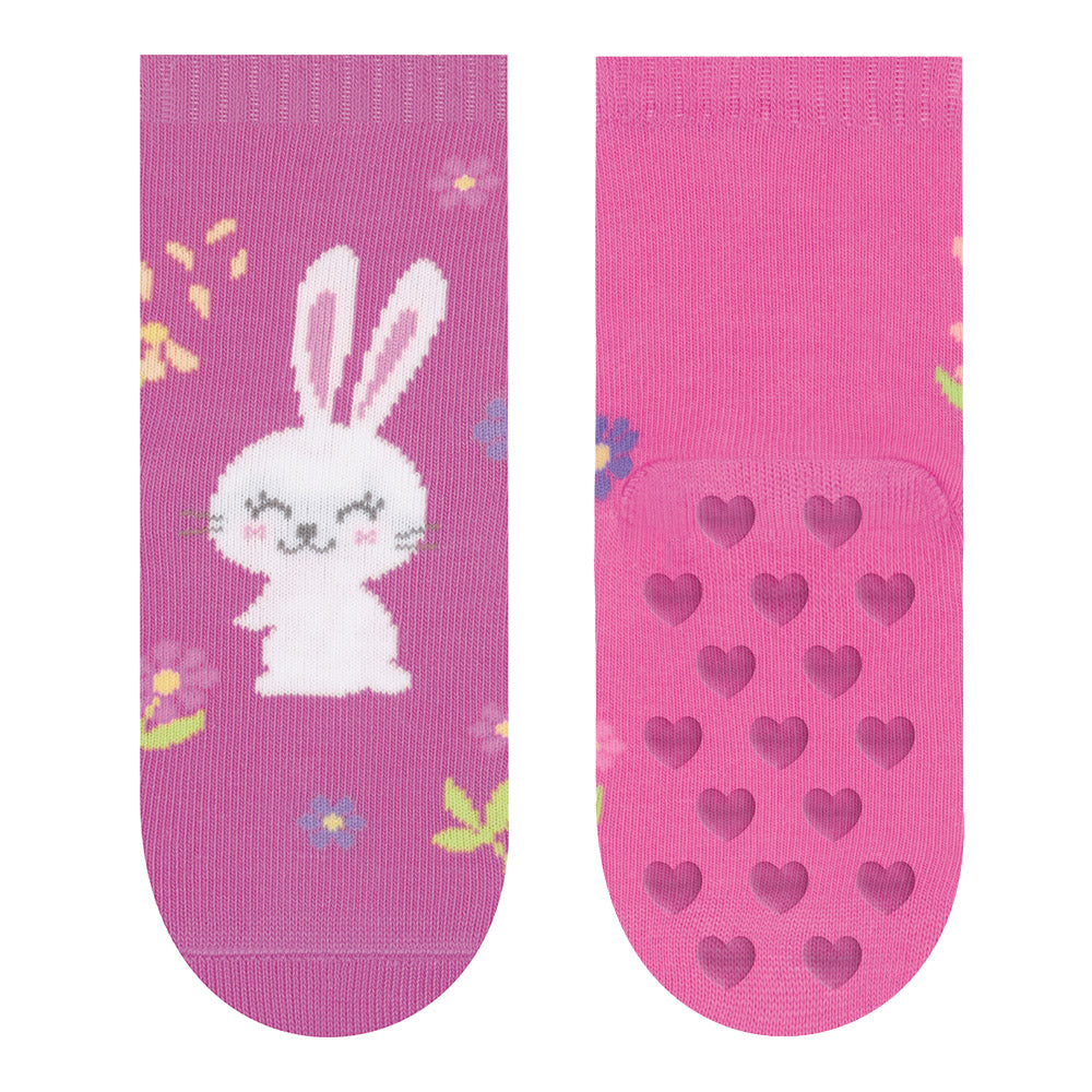 Meia Antiderrapante Bebê Menina Coelhinha - Selene