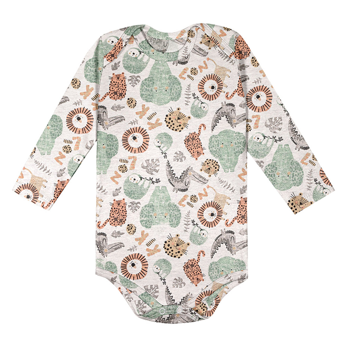 Body Manga Longa Bebê Menino Bichinhos - Kiko Baby