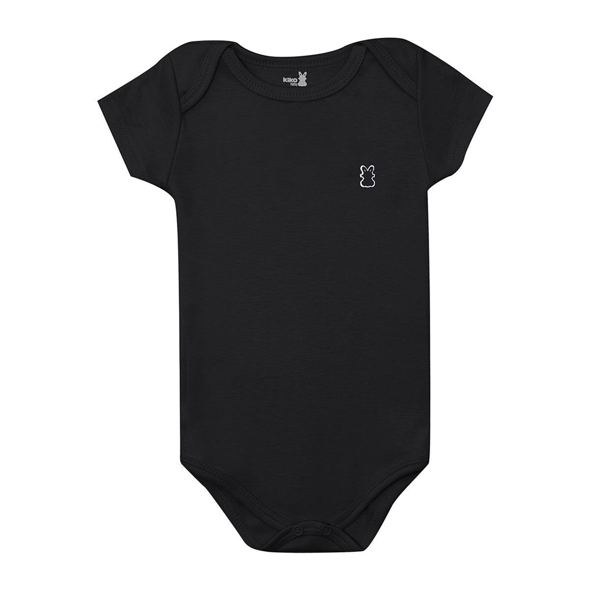 Body Manga Curta Bebê Unissex Liso em Suedine - Kiko Baby