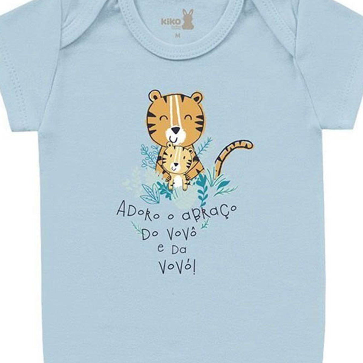 Body Manga Curta Bebê Menino Vovô e Vovó - Kiko Baby