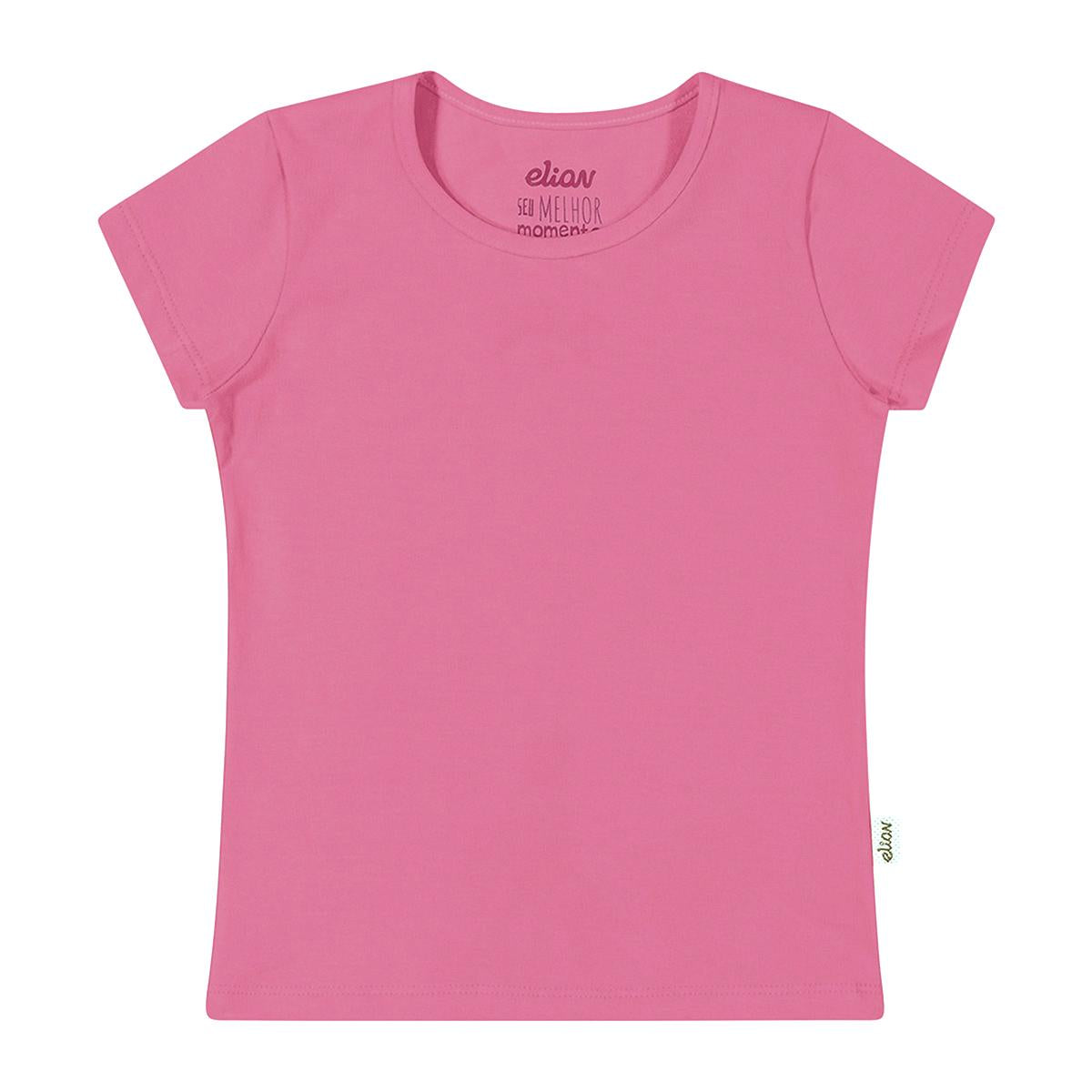 Blusa Infantil Menina Básica Lisa em Cotton Leve - Elian