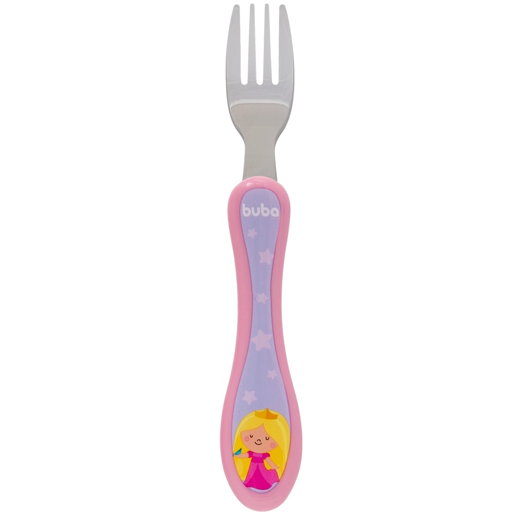 Kit Talher Para Bebê Colher e Garfo Aventuras Princesa - Buba