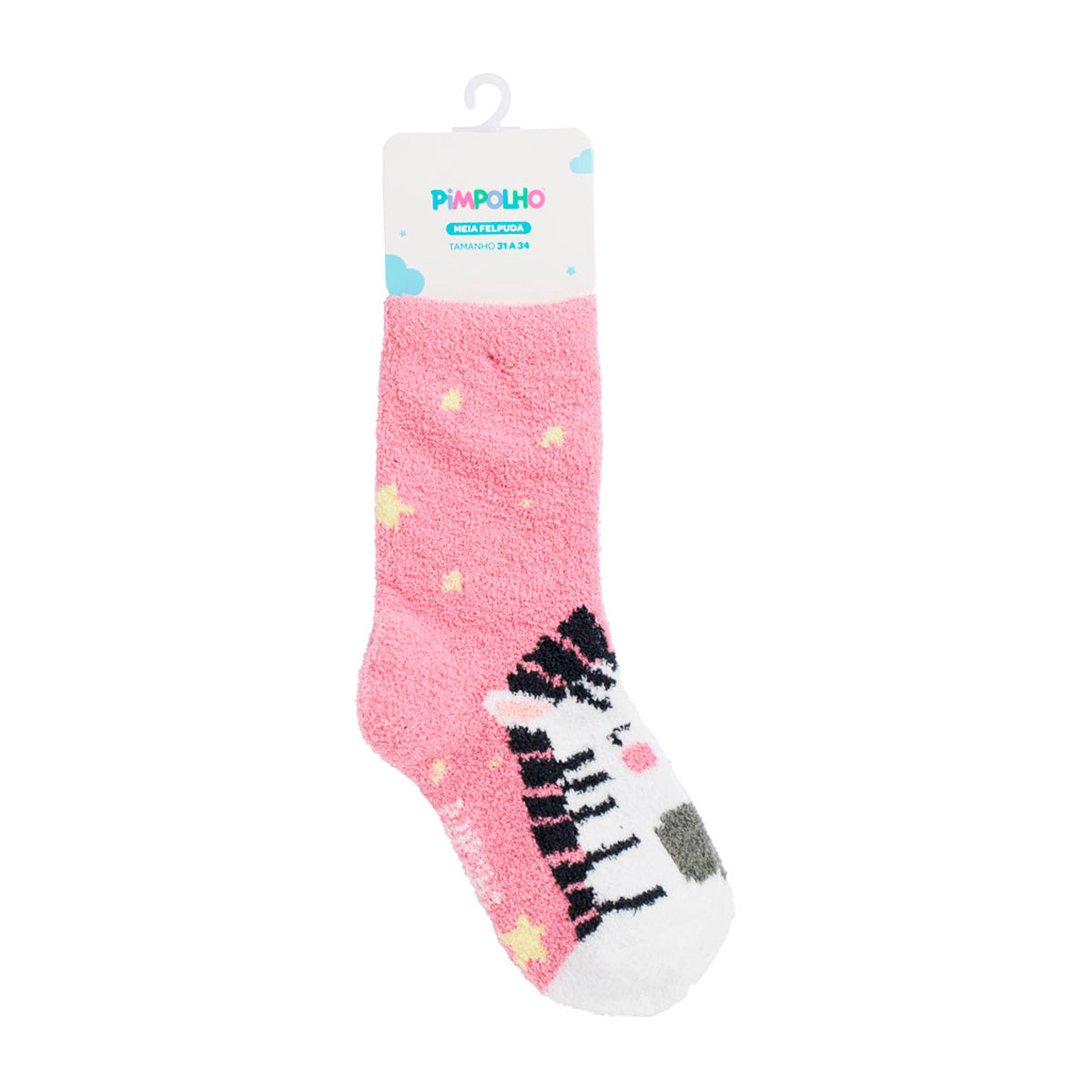 Meia Felpuda Infantil Menina 31-34 Zebra - Pimpolho