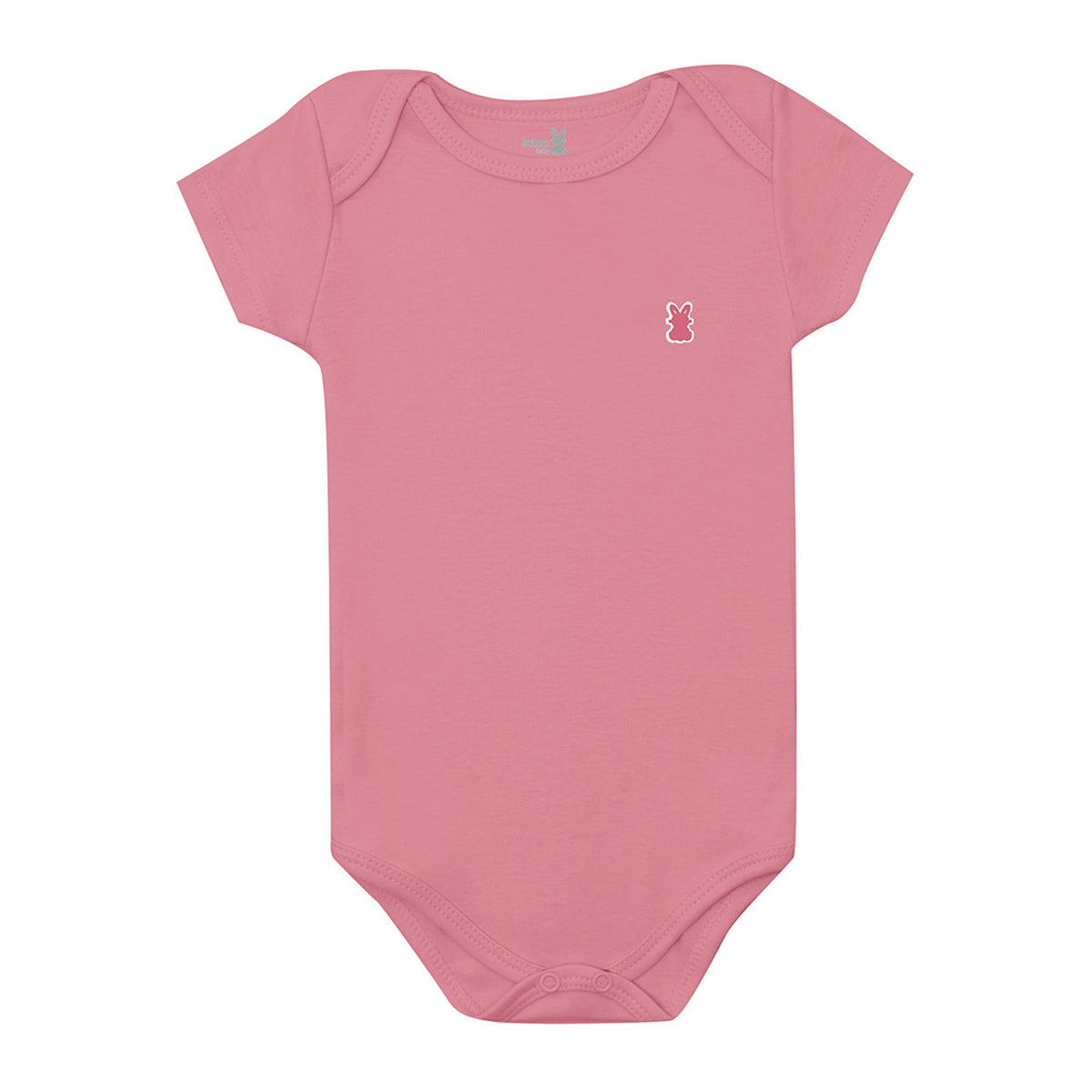 Body Manga Curta Bebê Unissex Liso em Suedine - Kiko Baby