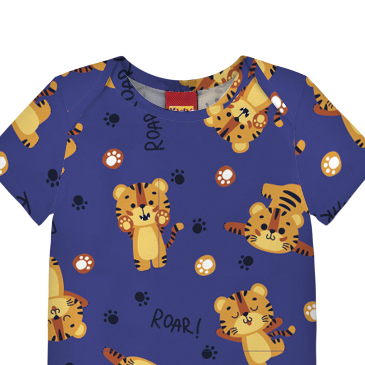 Body Manga Curta Bebê Menino Tigre - Kyly