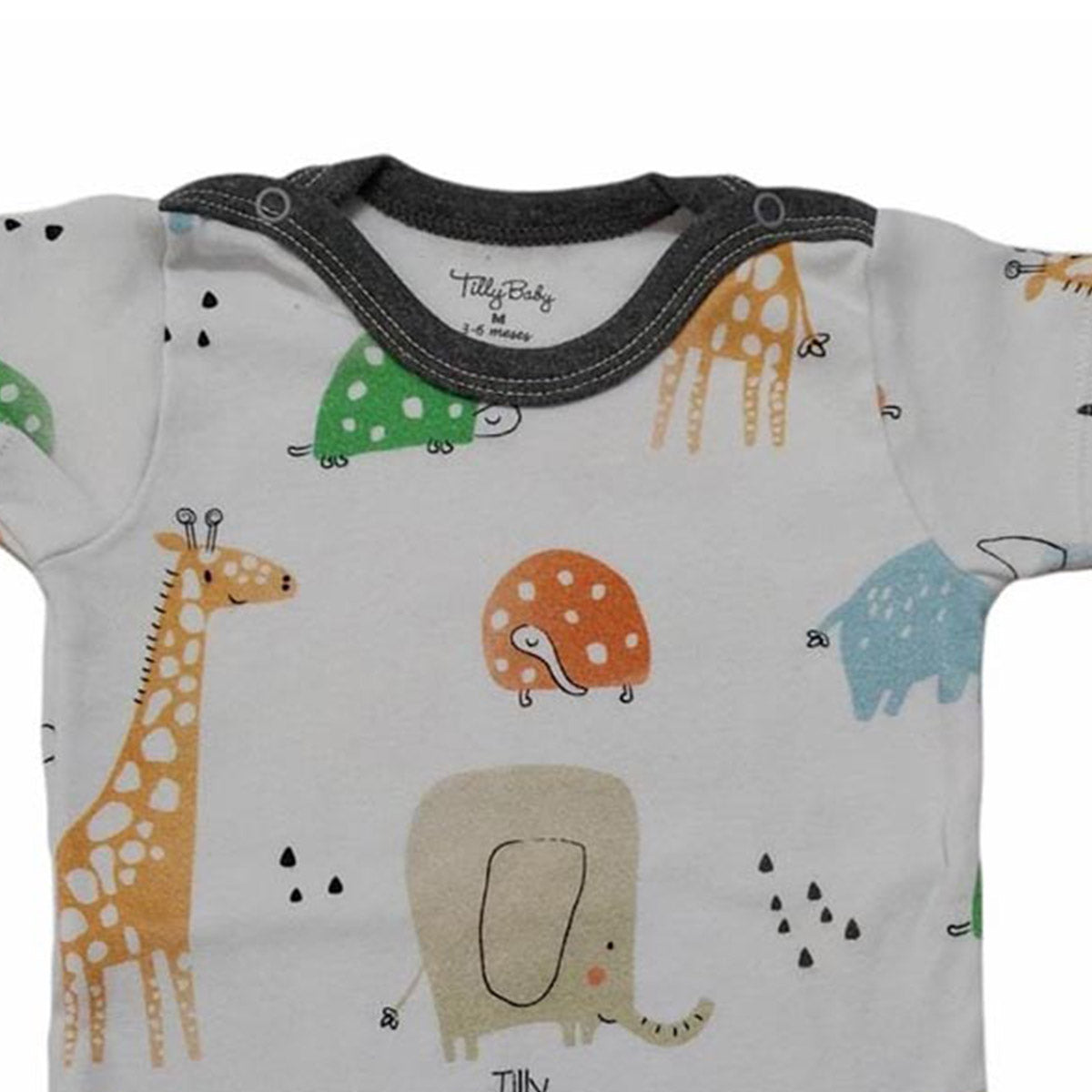 Body Manga Curta Bebê Menino Suedine Safári - Tilly Baby