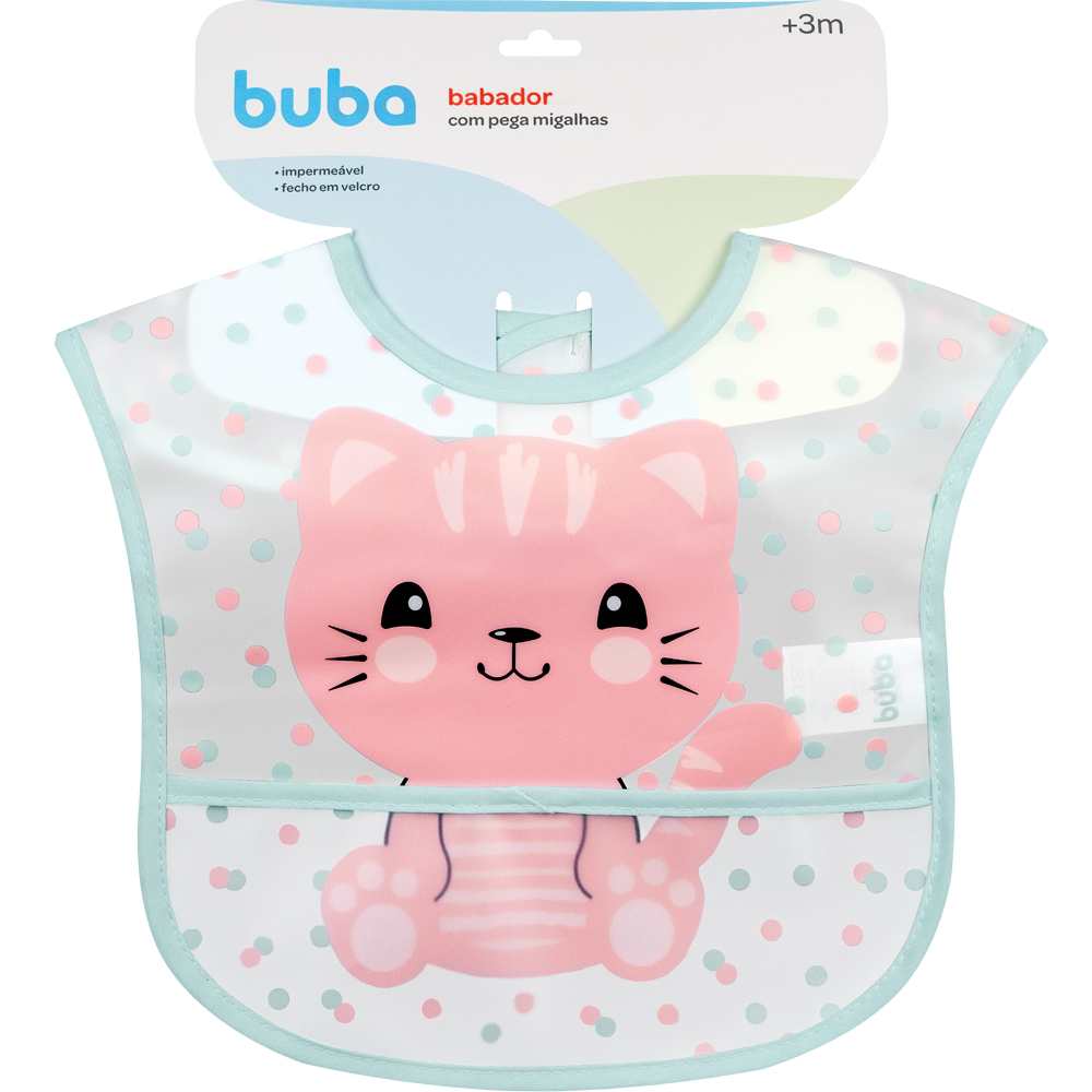 Babador Bebê Impermeável Para Alimentação Gatinha - Buba