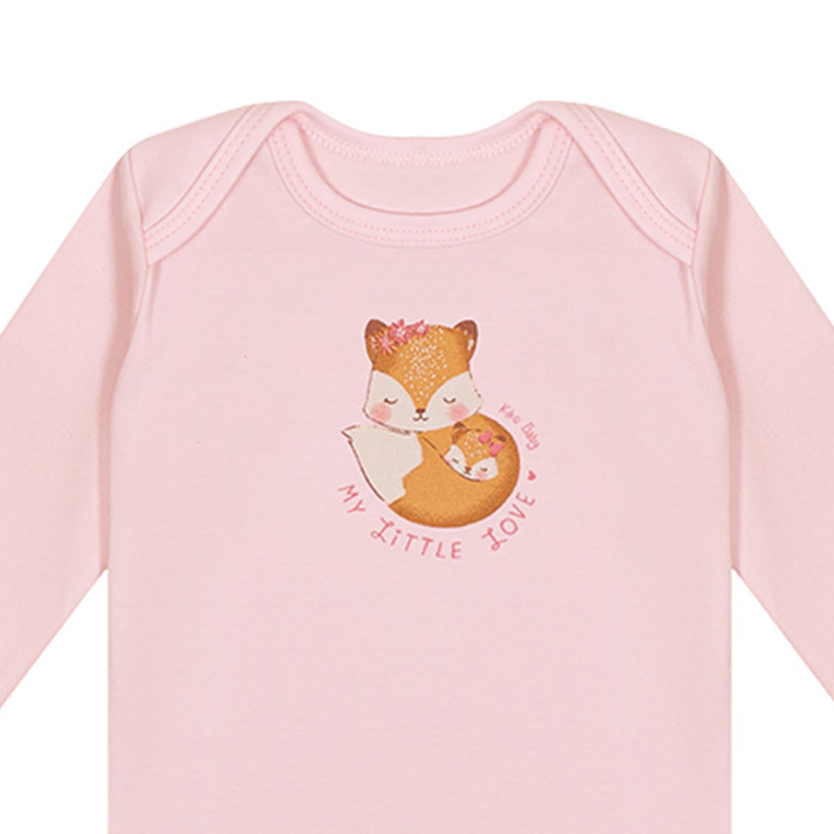 Body Manga Longa Bebê Menina Raposa - Kiko Baby
