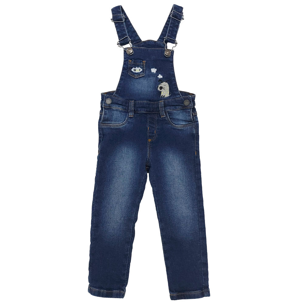 Jardineira Jeans Com Bordado - Dmenor